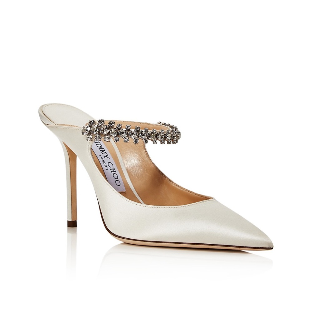 Jimmy Choo Bing 100 Ivory Satin 38.5